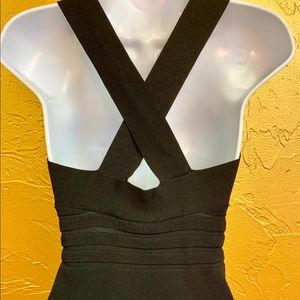 Reynah Black Cross Back Bodycon Dress